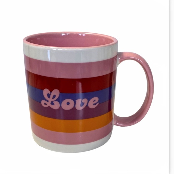 NWT “Love” Multi-Color Rainbow Striped Mug LGBTQ Pride - Picture 6 of 10